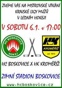 2024-01-06 plakát HC Boskovice - HK Kroměříž