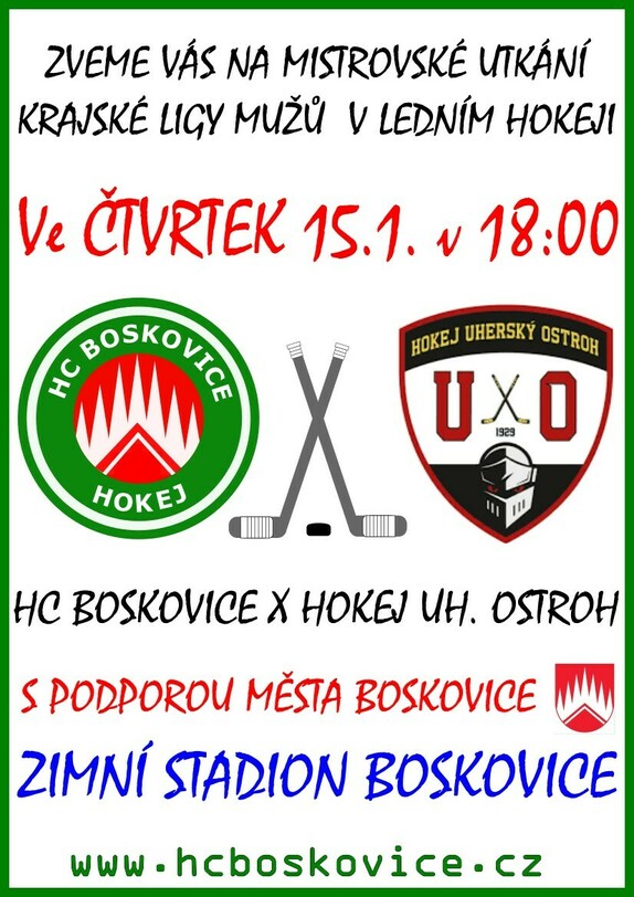 2026-01-15 Hc Boskovice- Uh. Ostroh plakát